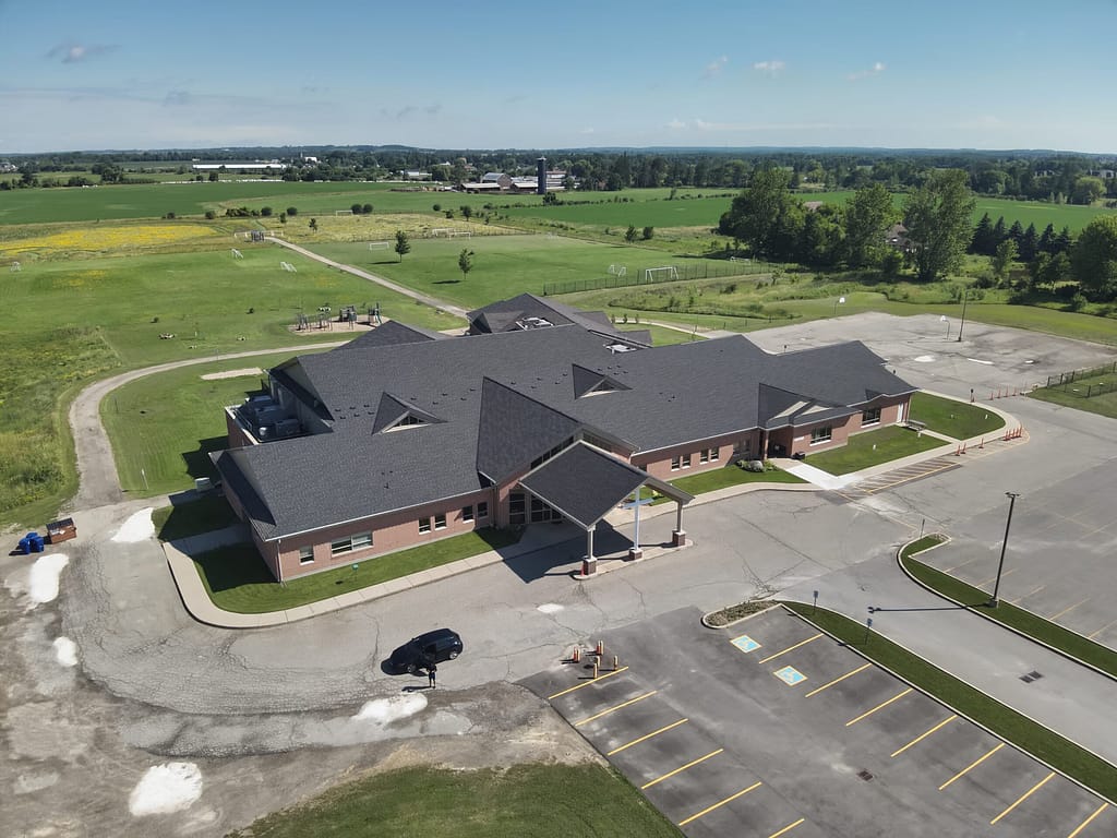aerial drone scanning of a building by frontier metrology