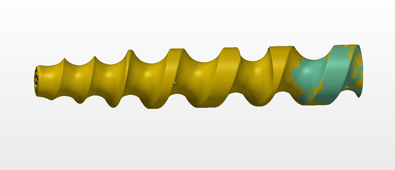 3D scan of an auger for packaging equipment used at a pharmaceutical plant in Canada & the USA
